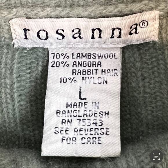 Rosanna  lambswool angora blend turtleneck soft striped sweater vintage - Picture 3 of 5